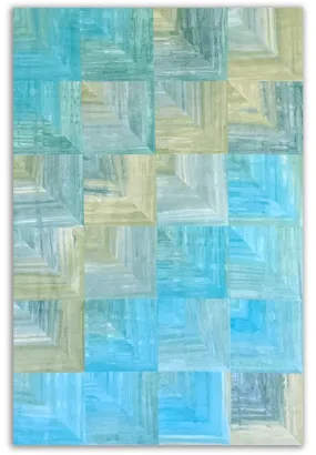Cutting Corners 35 x 53" Fully Finished Sample Quilt - Aqua Beach