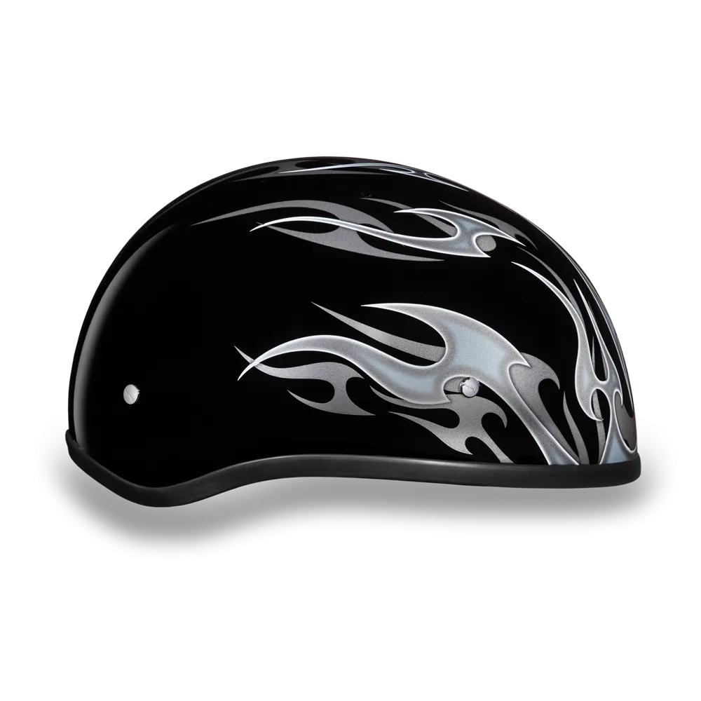 Daytona 1/2 Shell Hemlet - Flames Silver