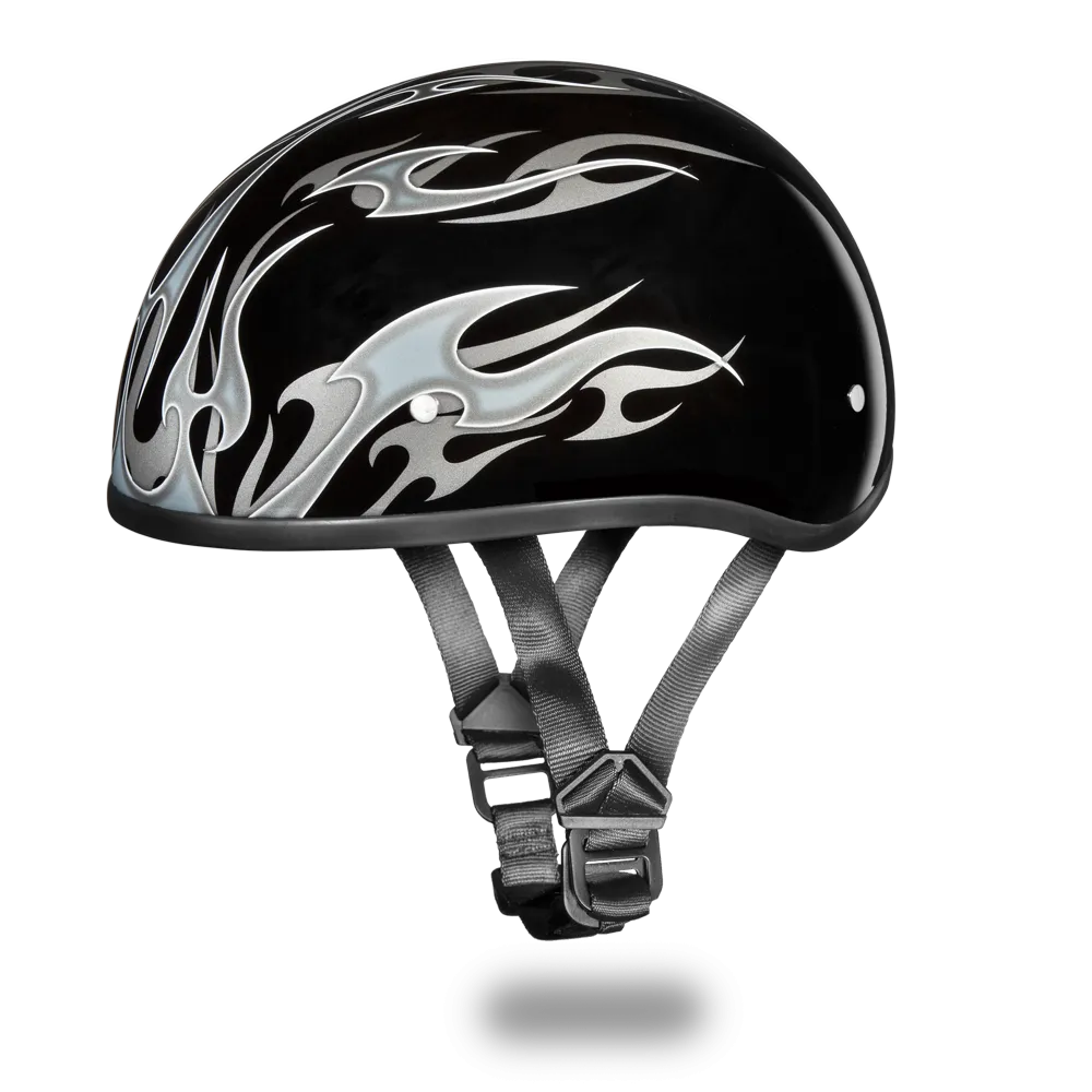 Daytona 1/2 Shell Hemlet - Flames Silver