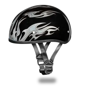 Daytona 1/2 Shell Hemlet - Flames Silver