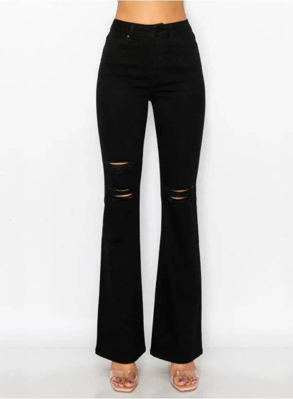 DESTRUCTED FLARE JEANS