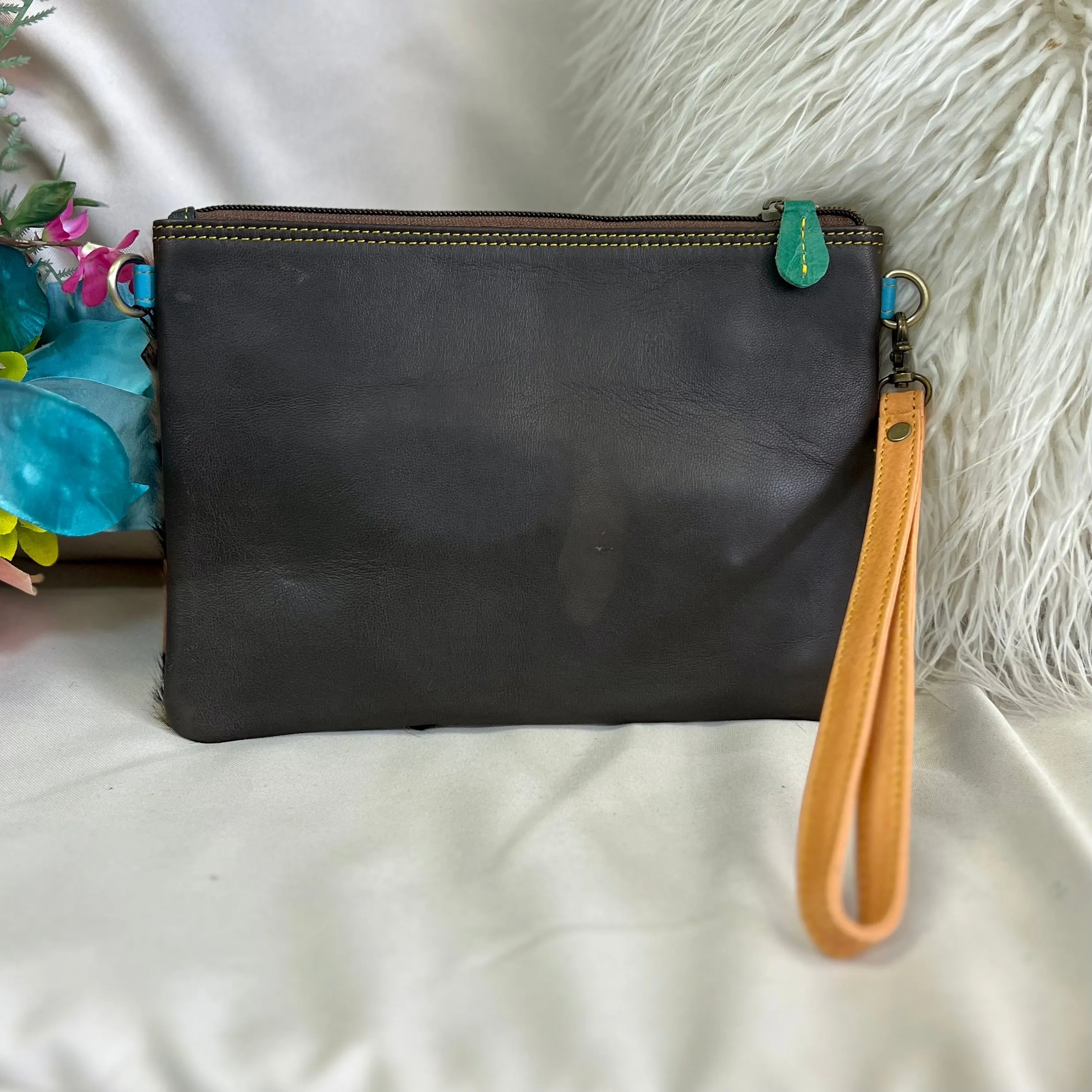 Evie Striped Leather Wristlet and Crossbody- 3 Colors