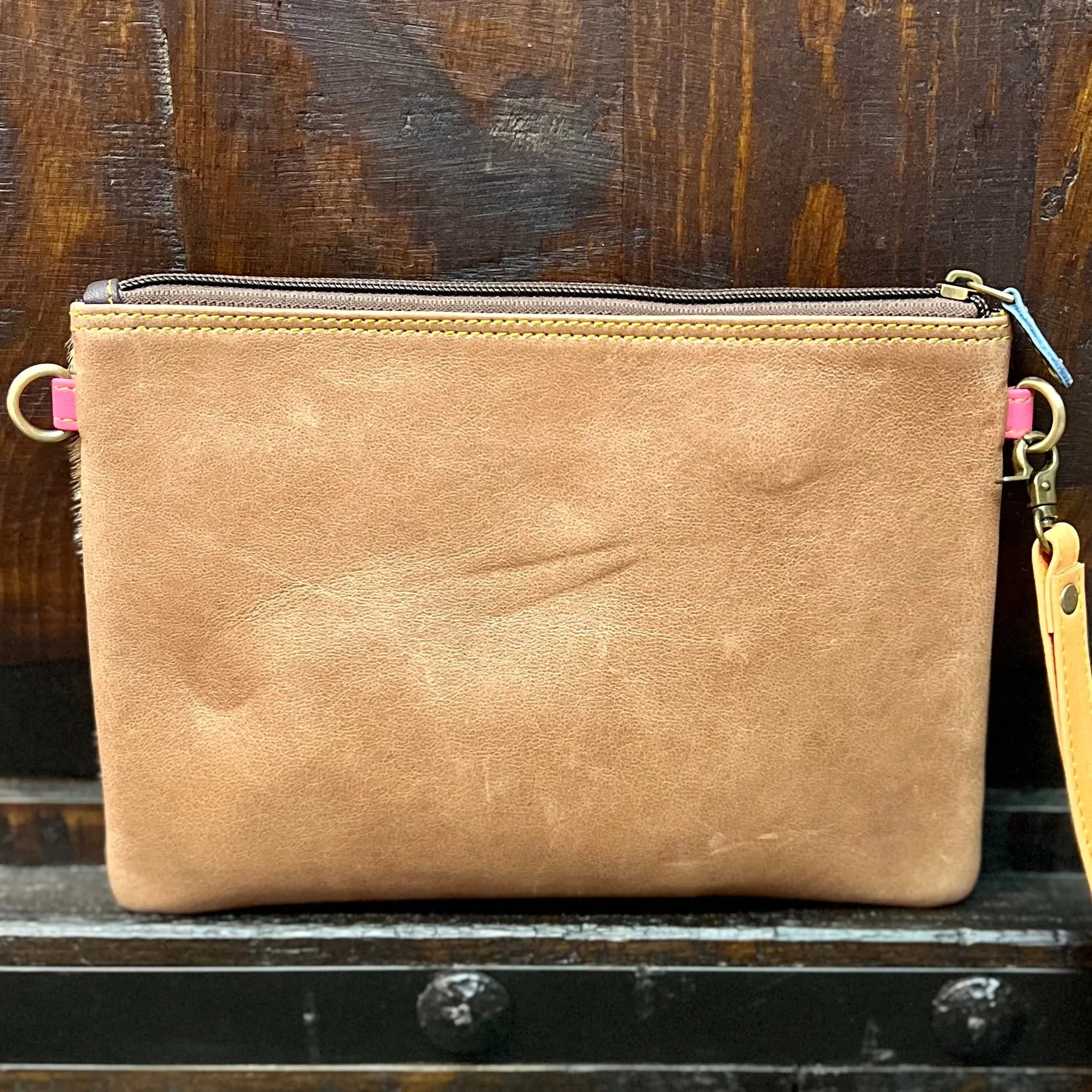 Evie Striped Leather Wristlet and Crossbody- 3 Colors