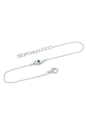 Evil Eye Sterling Silver Chain Bracelet