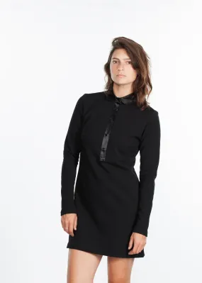 Fleece Jersey Dress in Black -UEB