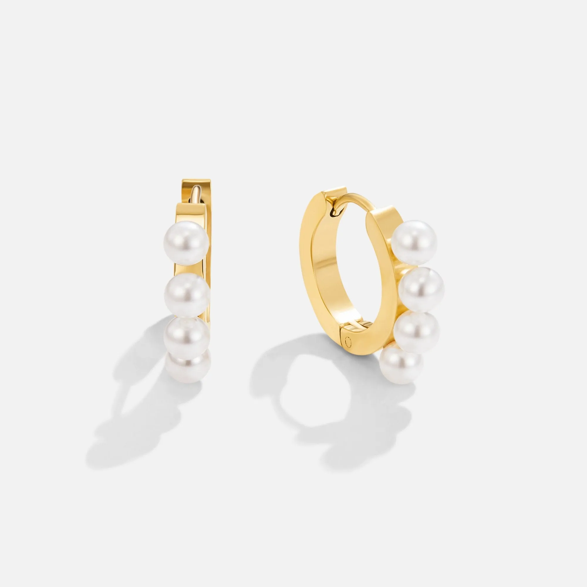 Hazel Pearl Hoop Earrings