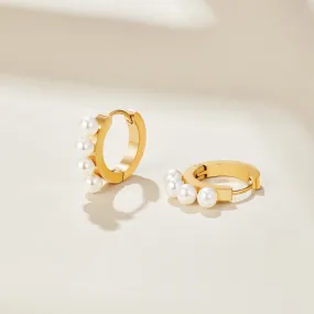 Hazel Pearl Hoop Earrings