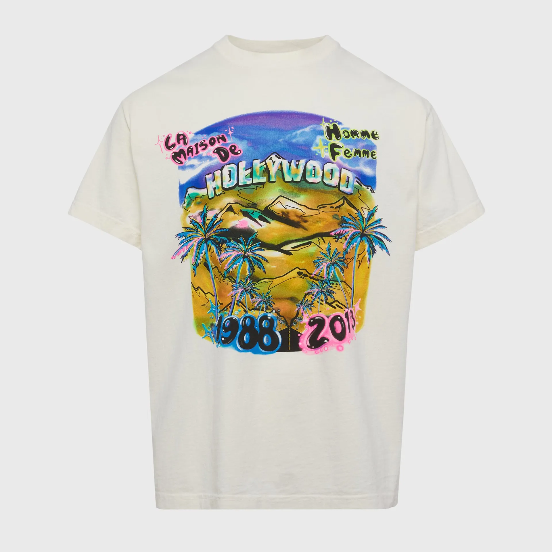 Hollywood Graphic Tee Cream