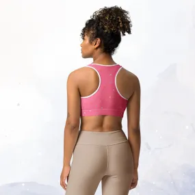 Hot Pink Polka Dot Sports Bra or Swim Top