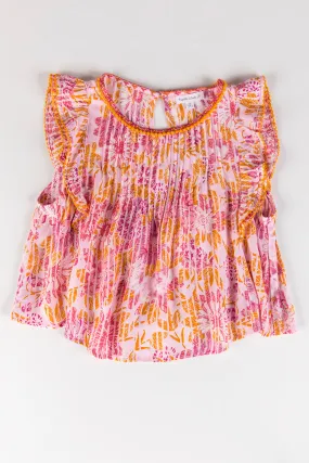 Kids Top Blouse Amber Pleated - Pink Marigold
