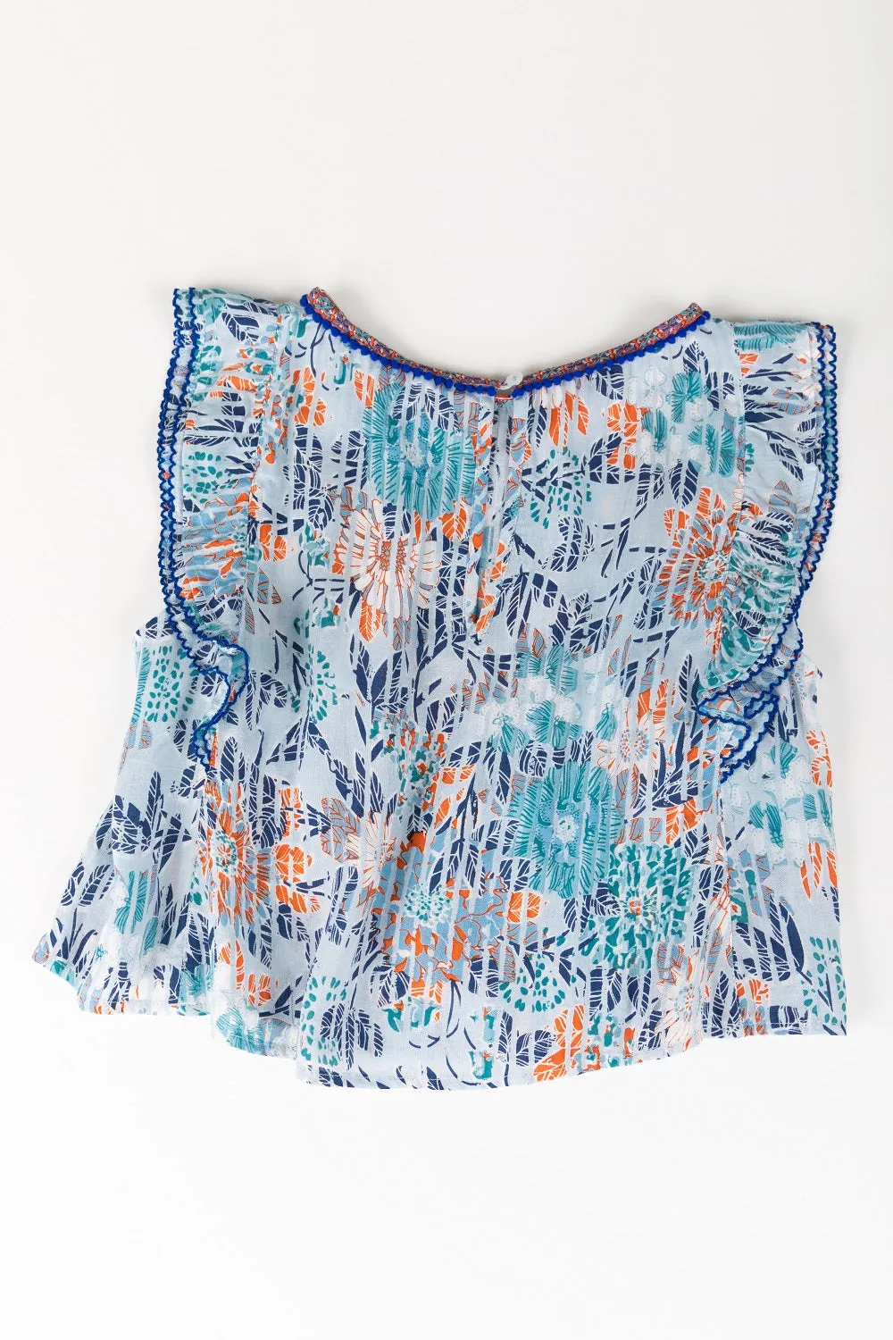 Kids Top Blouse Amber Pleated - Sky Blue Marigold