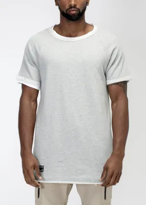 Konus Men's Layered Short Sleeve French Terry Tee in Gray