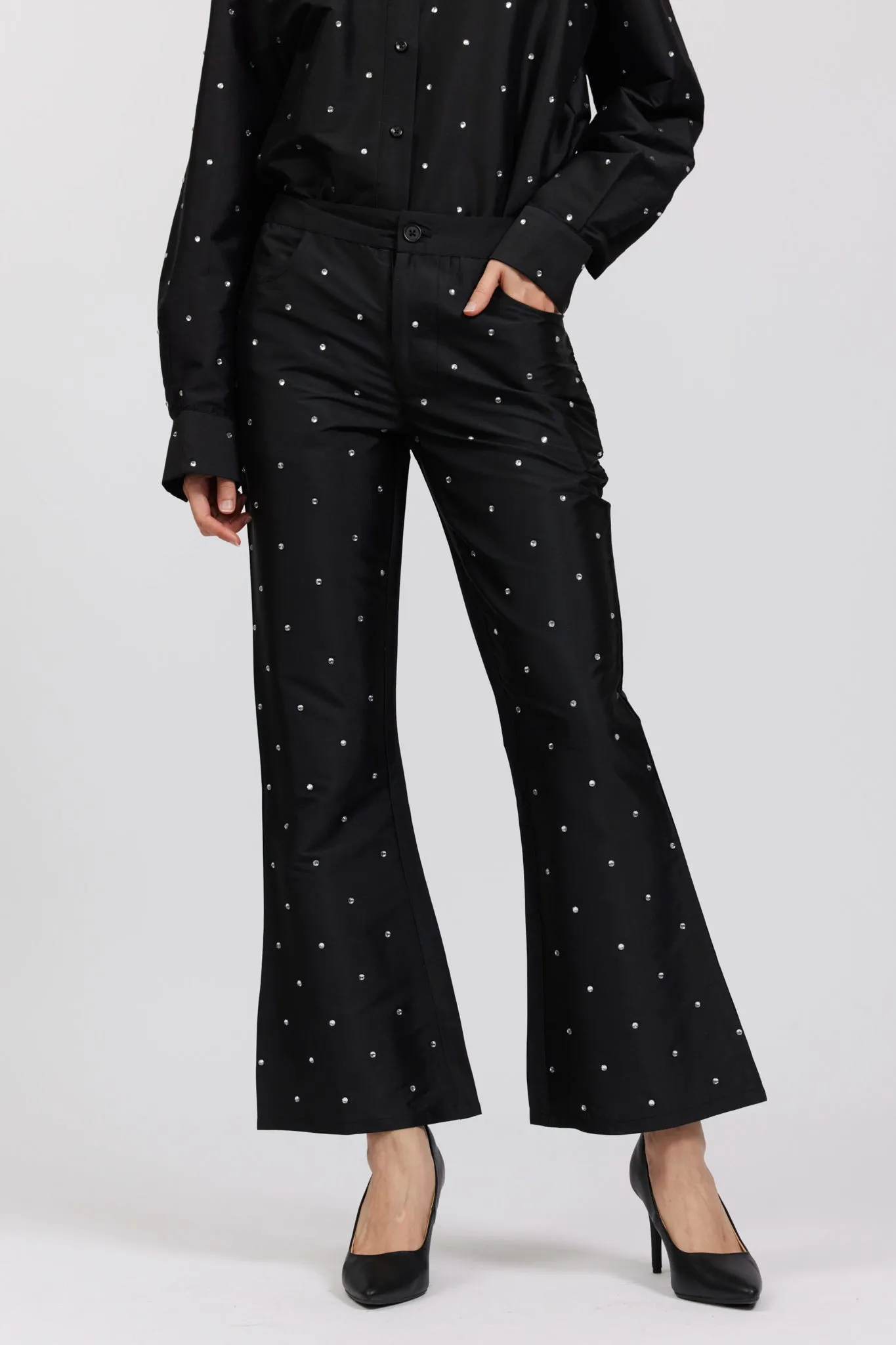 Lawyer Pant in Black Rhinestone
