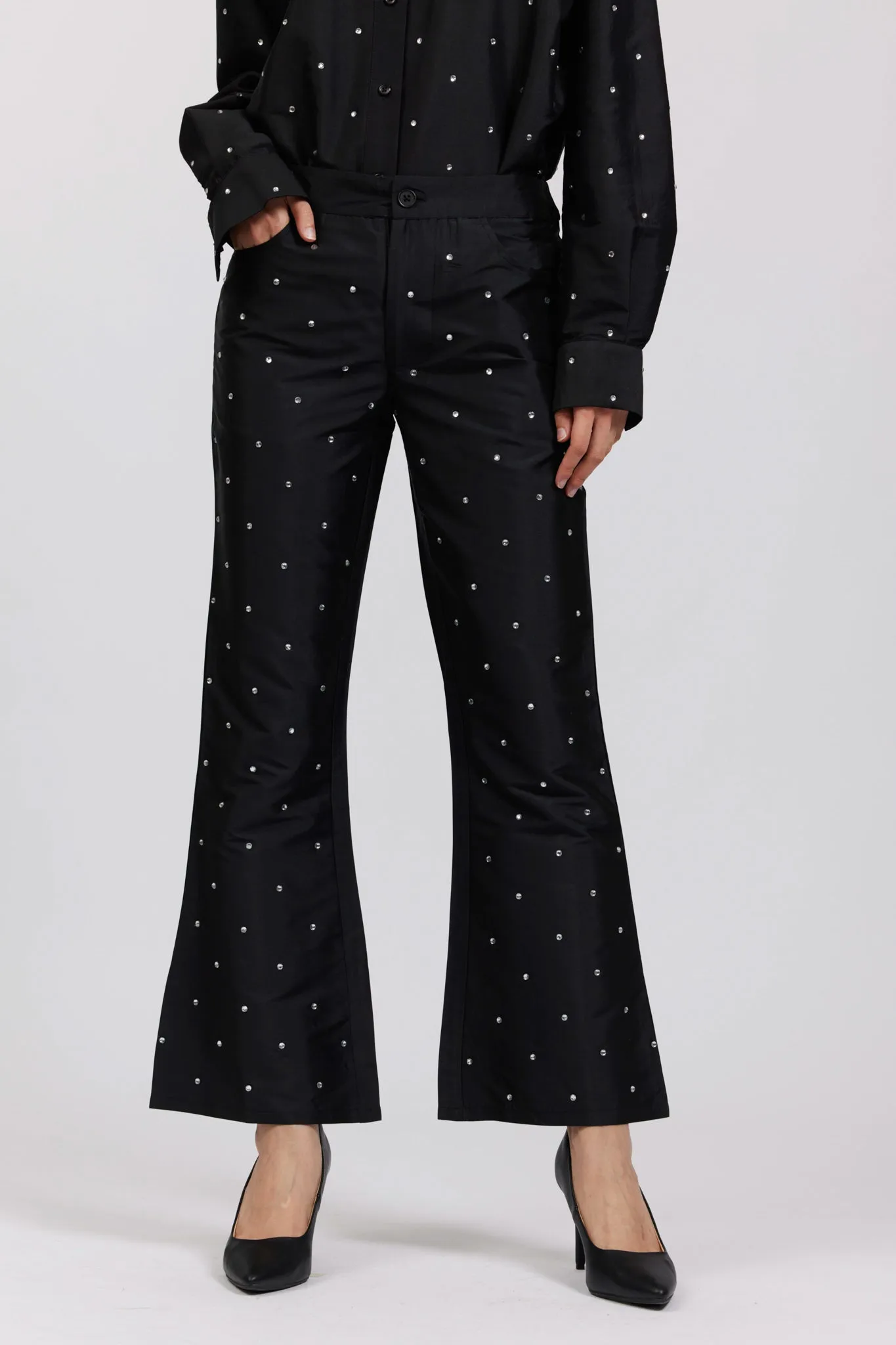 Lawyer Pant in Black Rhinestone