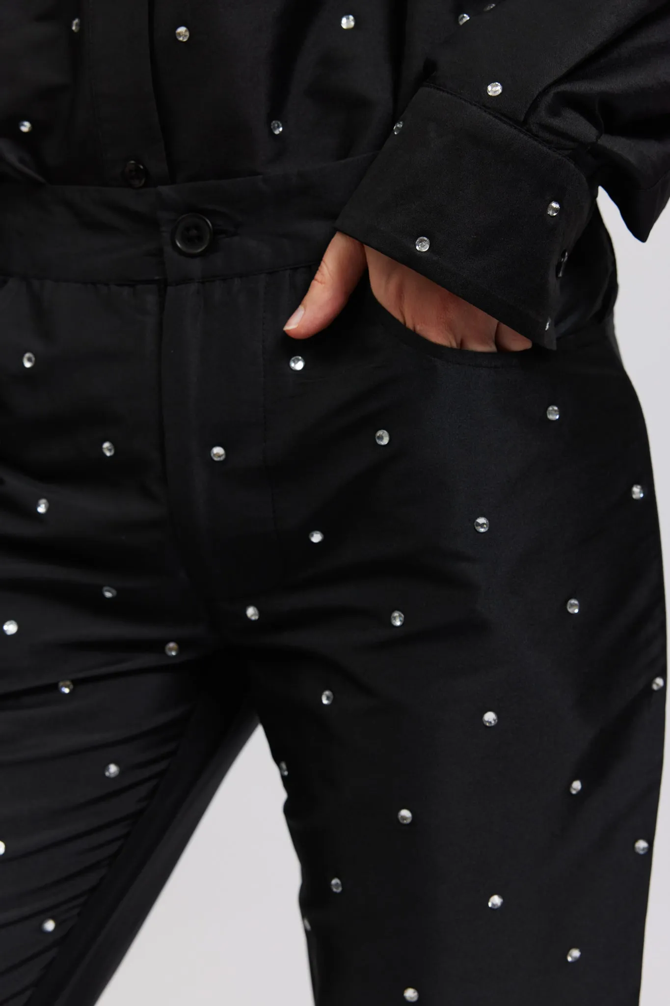 Lawyer Pant in Black Rhinestone