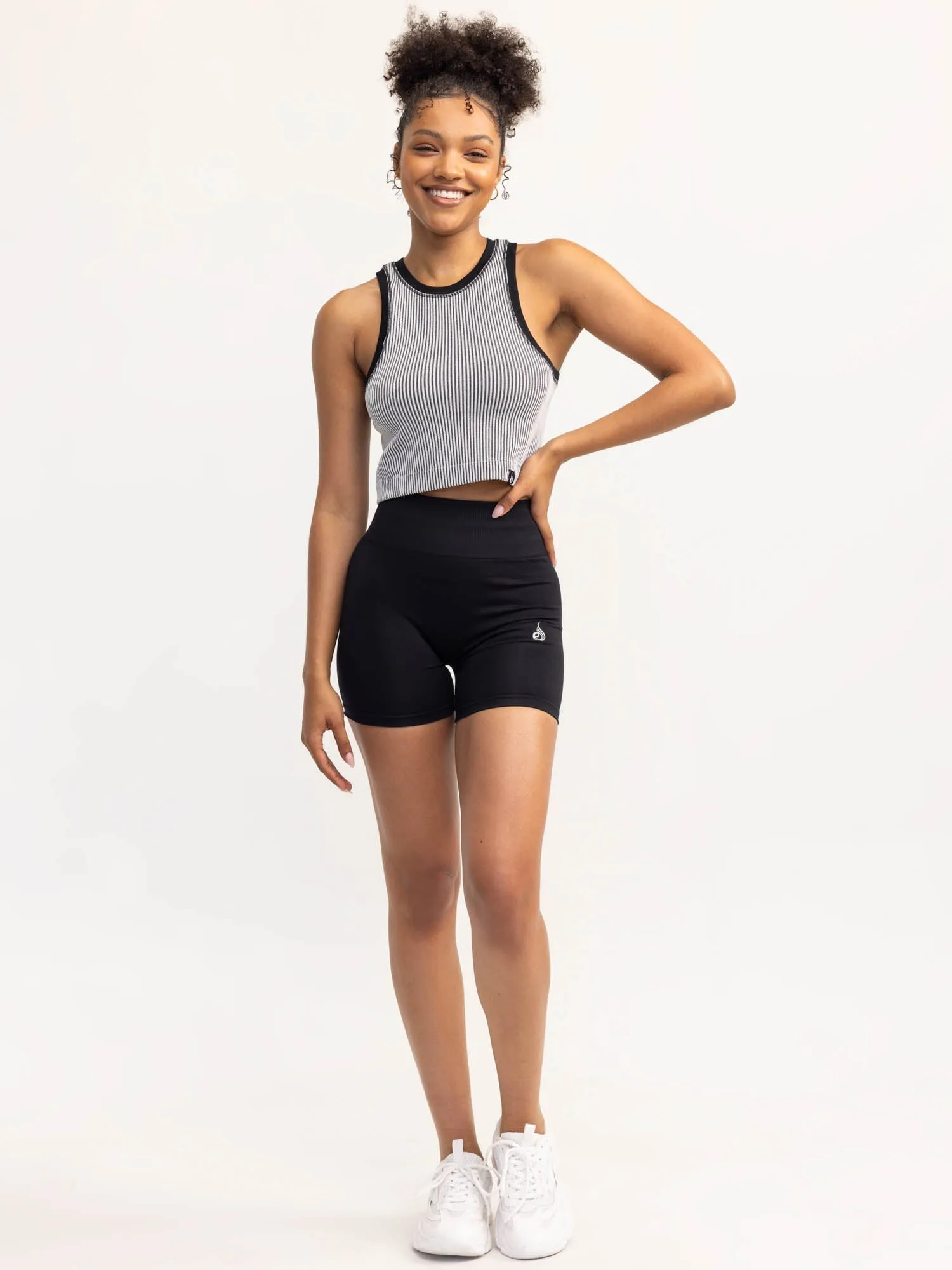 Lift 2.0 Rib Seamless Tank - Black/White