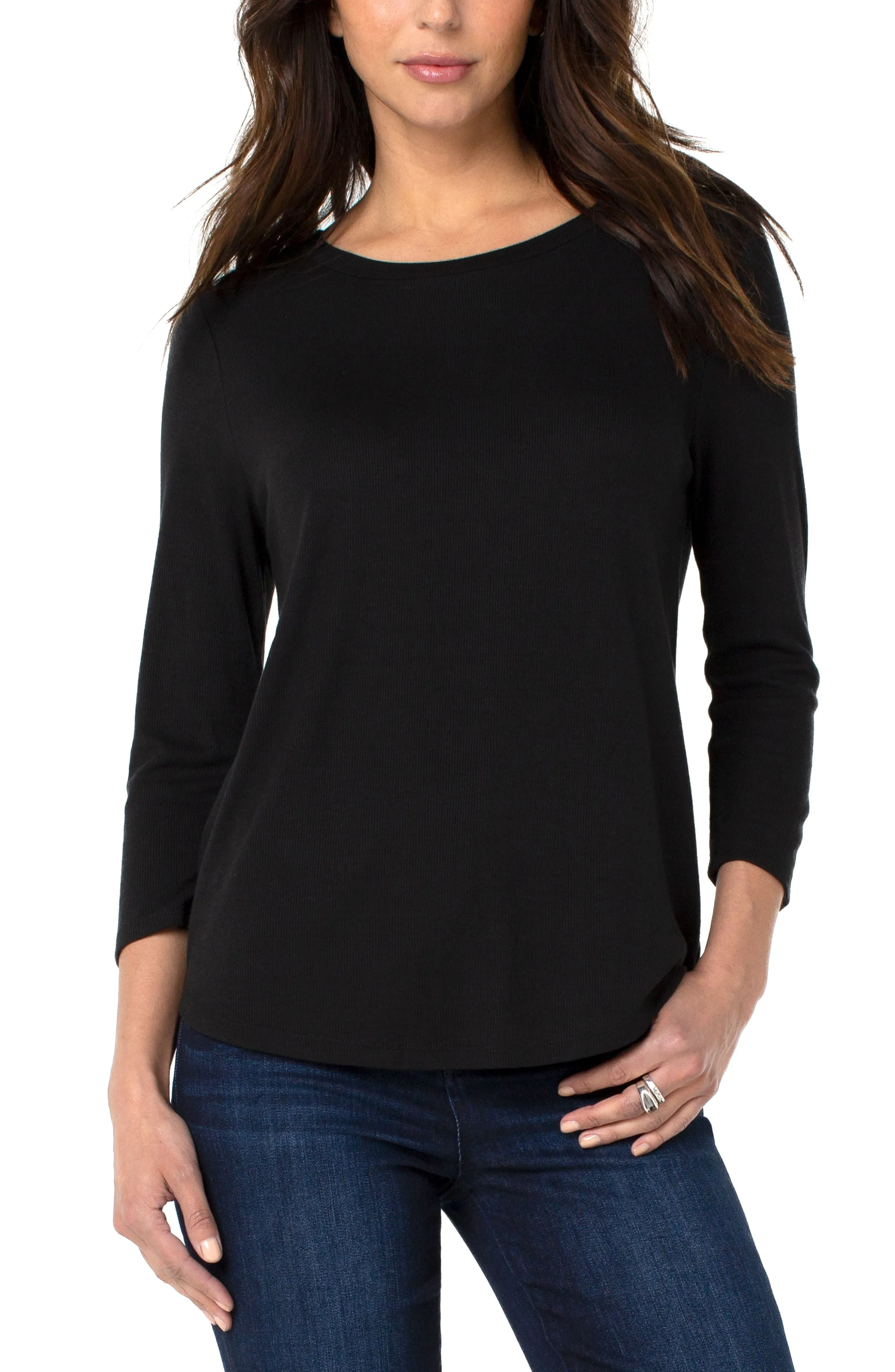 Liverpool 3/4 Sleeve Knit Tee (solid)