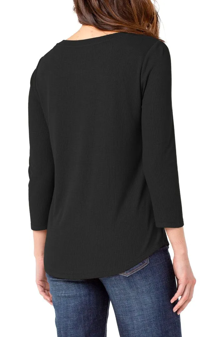 Liverpool 3/4 Sleeve Knit Tee (solid)