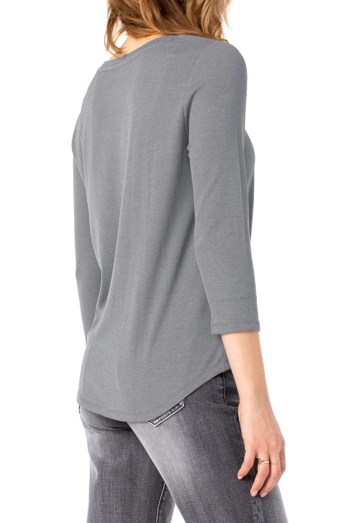 Liverpool 3/4 Sleeve Knit Tee (solid)