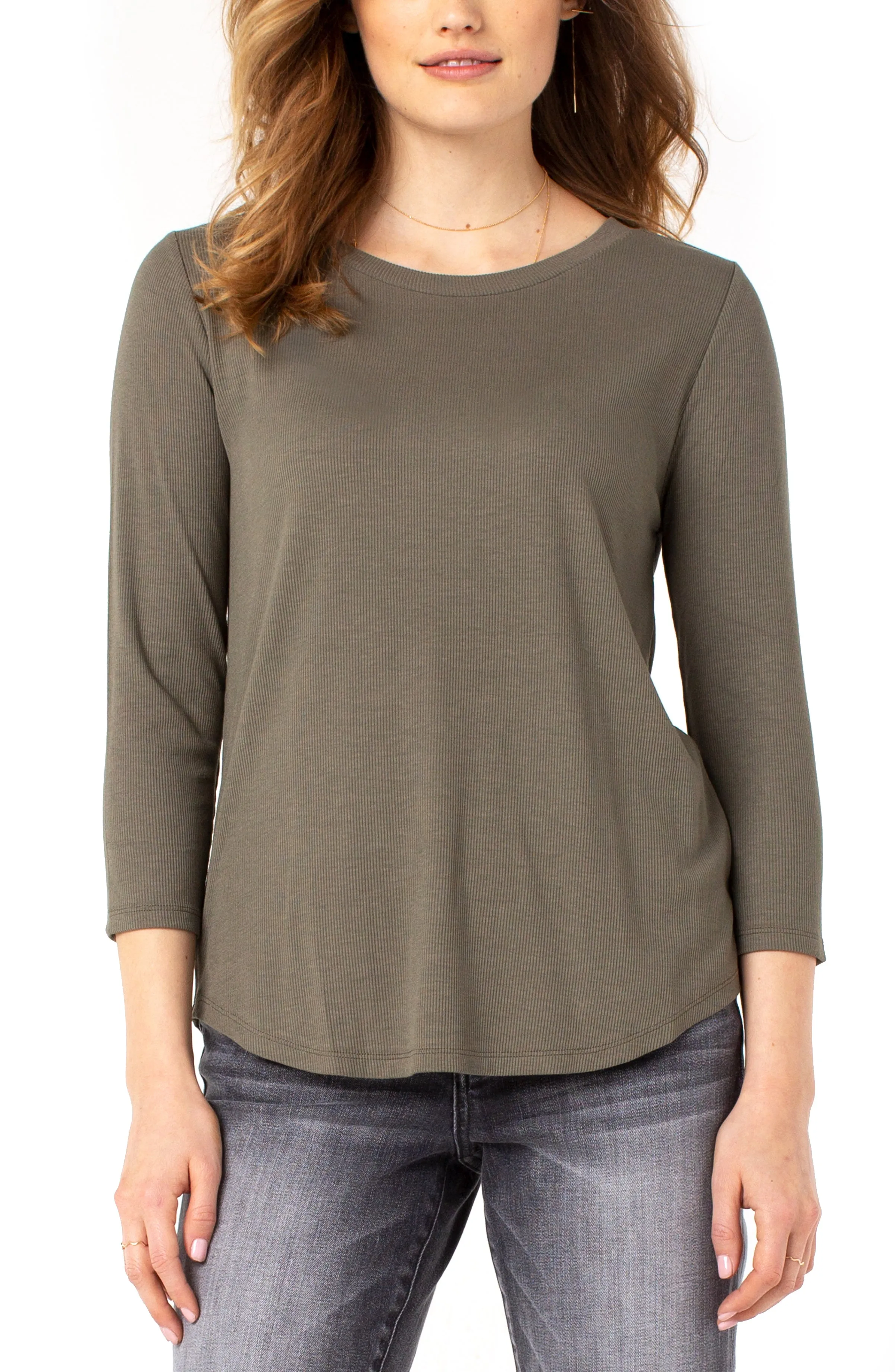 Liverpool 3/4 Sleeve Knit Tee (solid)