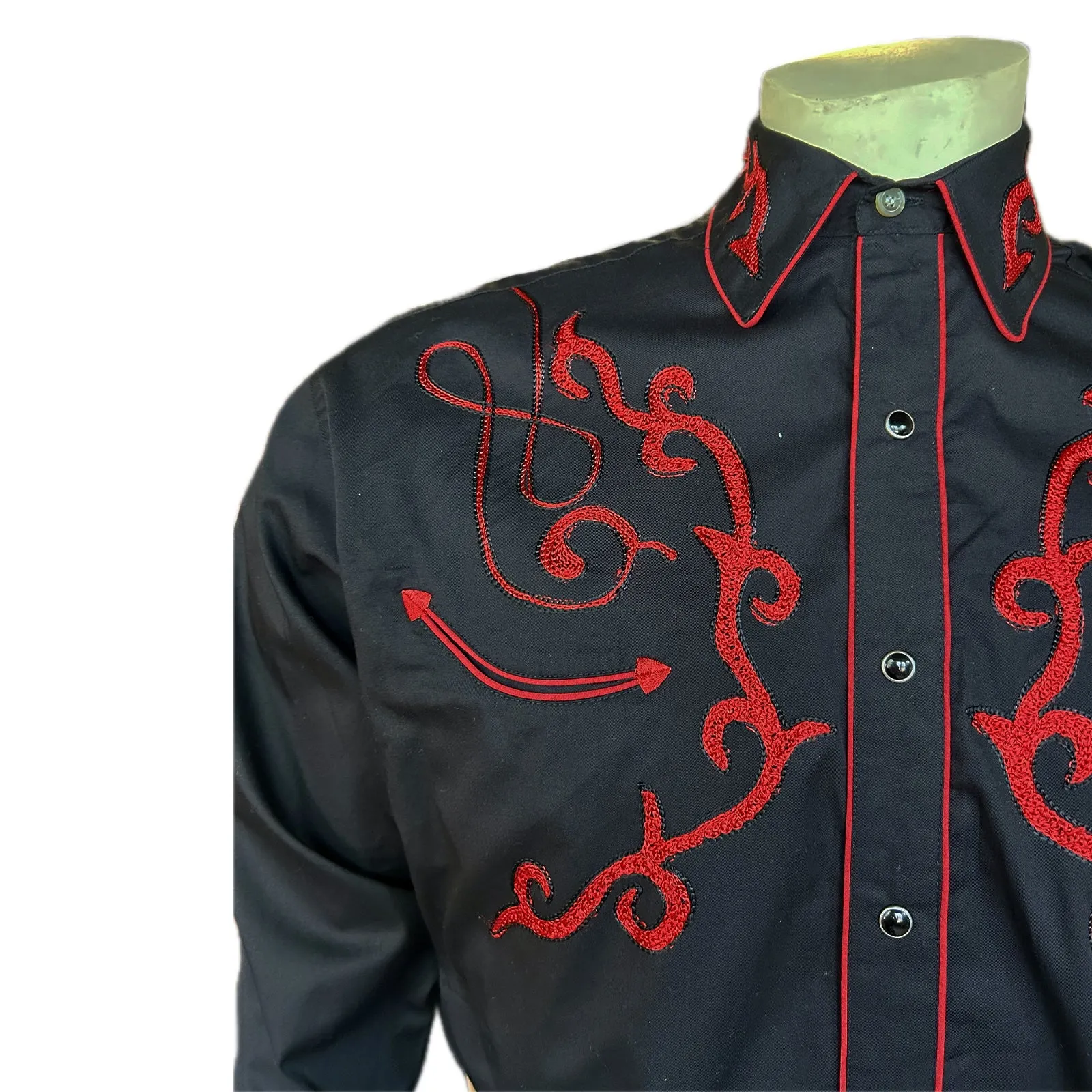 Men's Sugar Skulls Vintage Embroidered Western Shirt