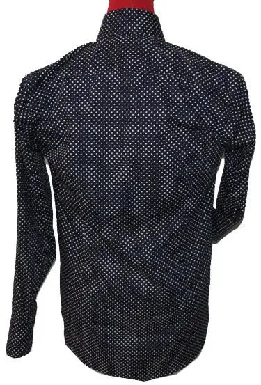 Navy Blue Polka Dot Shirt For Men