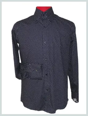 Navy Blue Polka Dot Shirt For Men