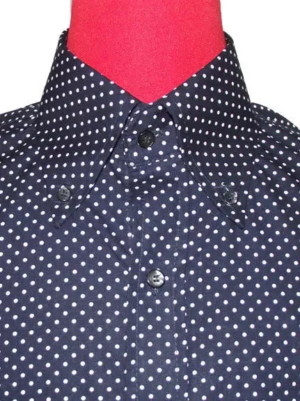 Navy Blue Polka Dot Shirt For Men
