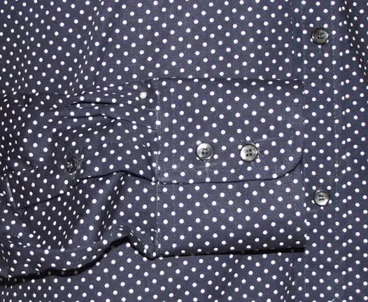 Navy Blue Polka Dot Shirt For Men