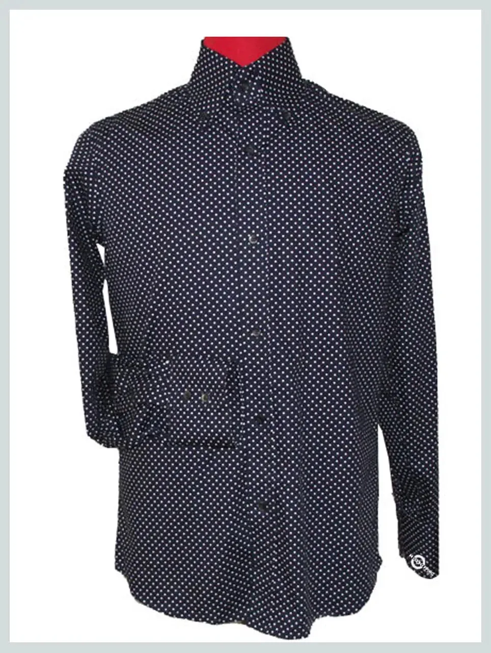 Navy Blue Polka Dot Shirt For Men