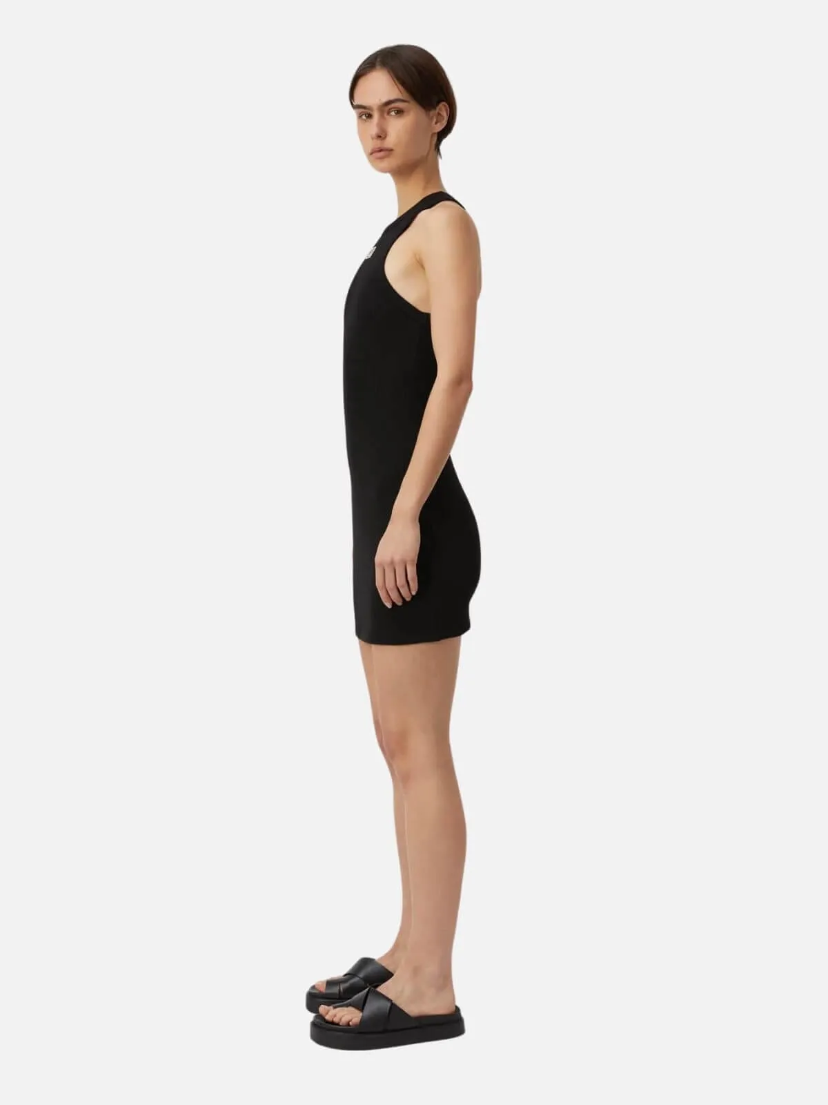 Nora Rib Mini Dress - Black