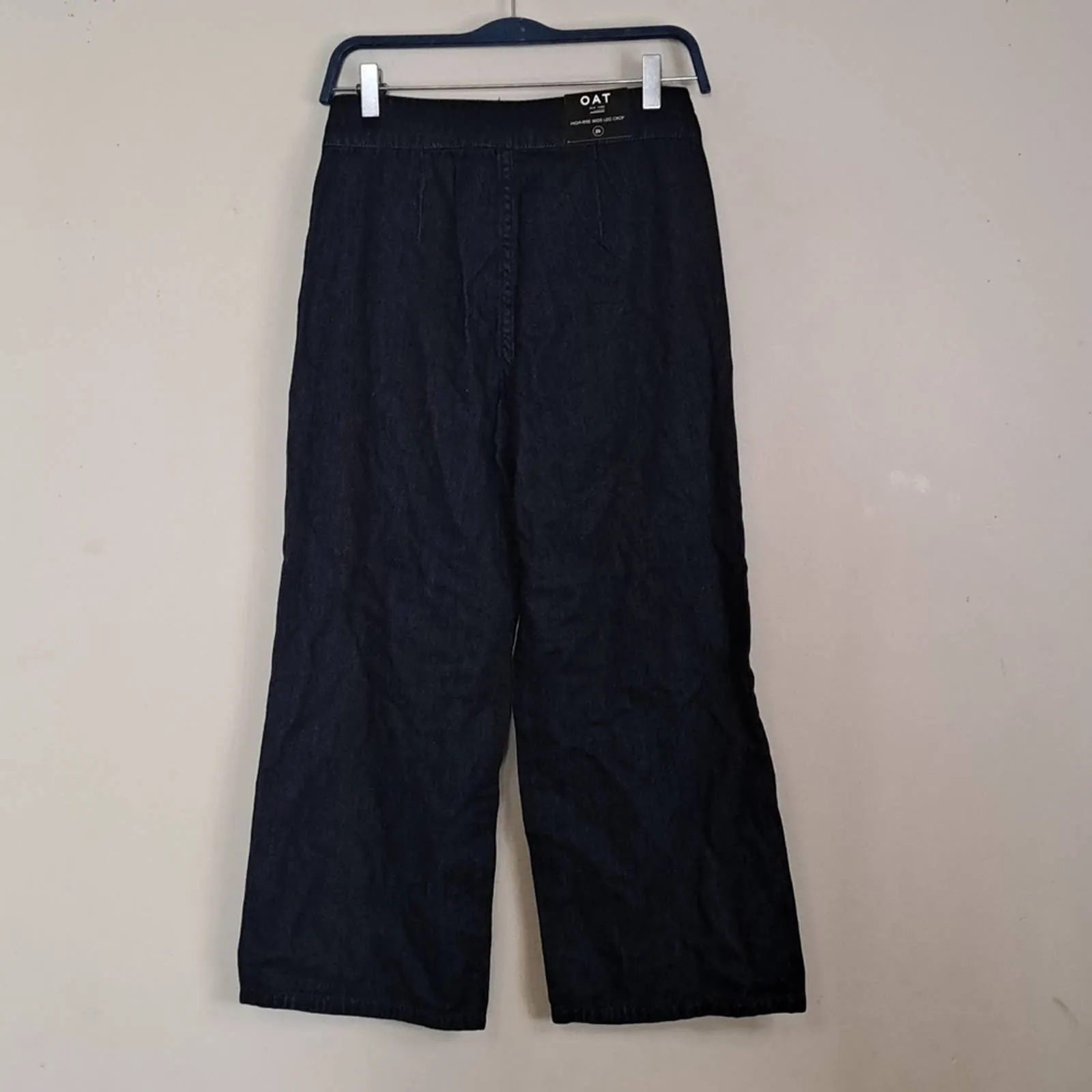 Oat NY Wide-Leg Tie-Waist High Rise Jeans Dark Rinse