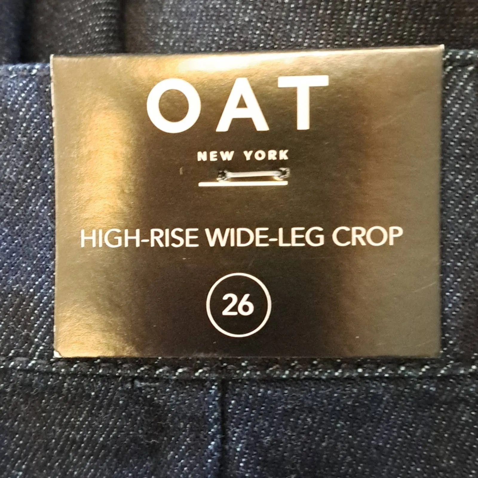 Oat NY Wide-Leg Tie-Waist High Rise Jeans Dark Rinse