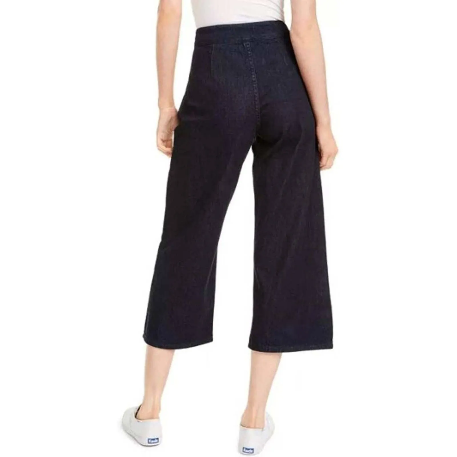 Oat NY Wide-Leg Tie-Waist High Rise Jeans Dark Rinse