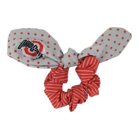 Ohio State Buckeyes Dot Bow Scrunchie