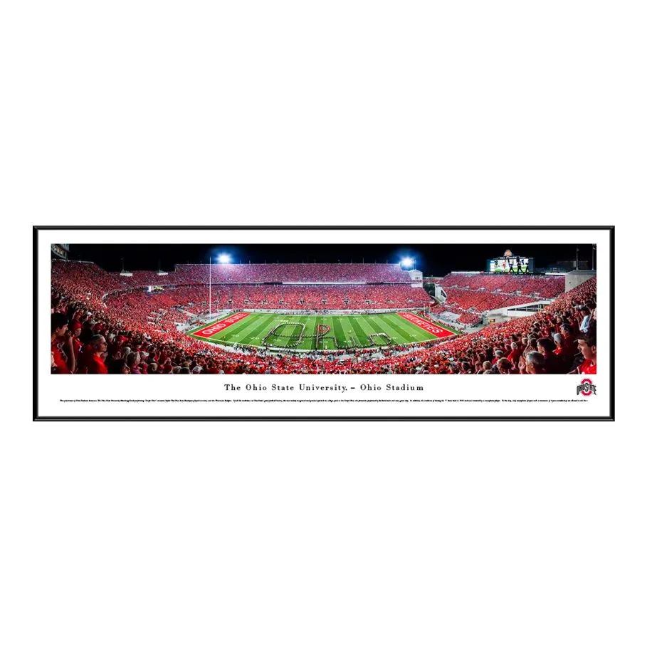 Ohio State "Script Ohio" at Ohio Stadium Standard Framed Panorama