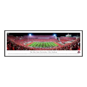Ohio State "Script Ohio" at Ohio Stadium Standard Framed Panorama