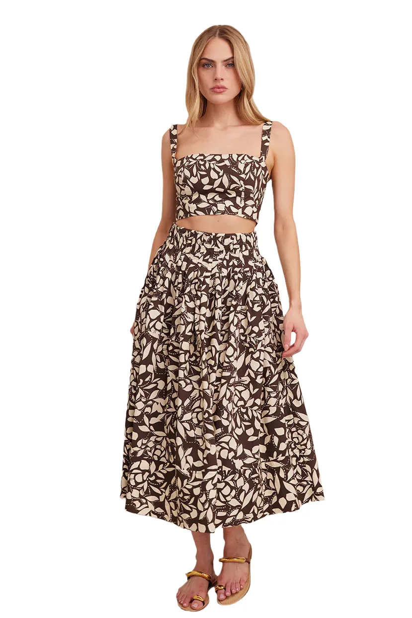 Pinecrest Midi Skirt in Mosaic Flora Soil