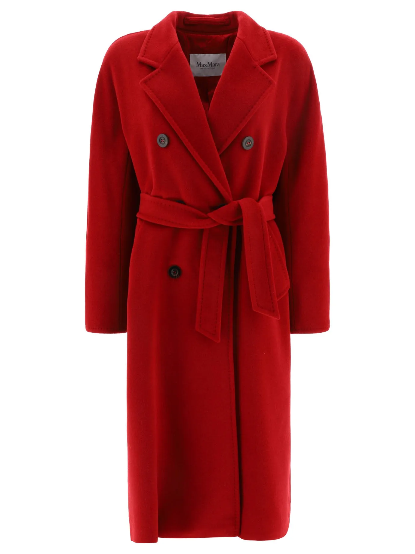 "MADAME" DOUBLE-BREASTED BELTED COAT