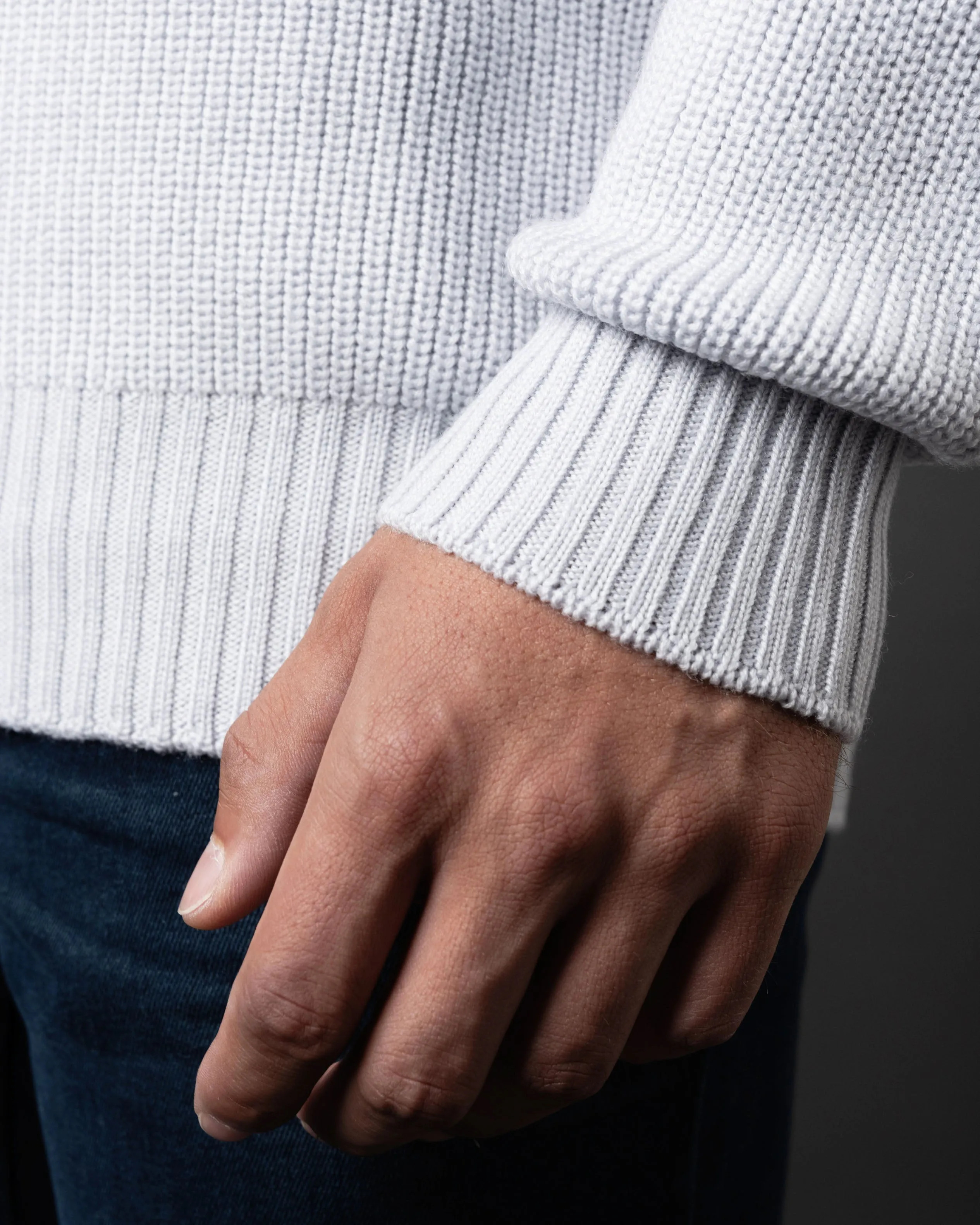 Rain Wool Ribbed Crewneck Sweater