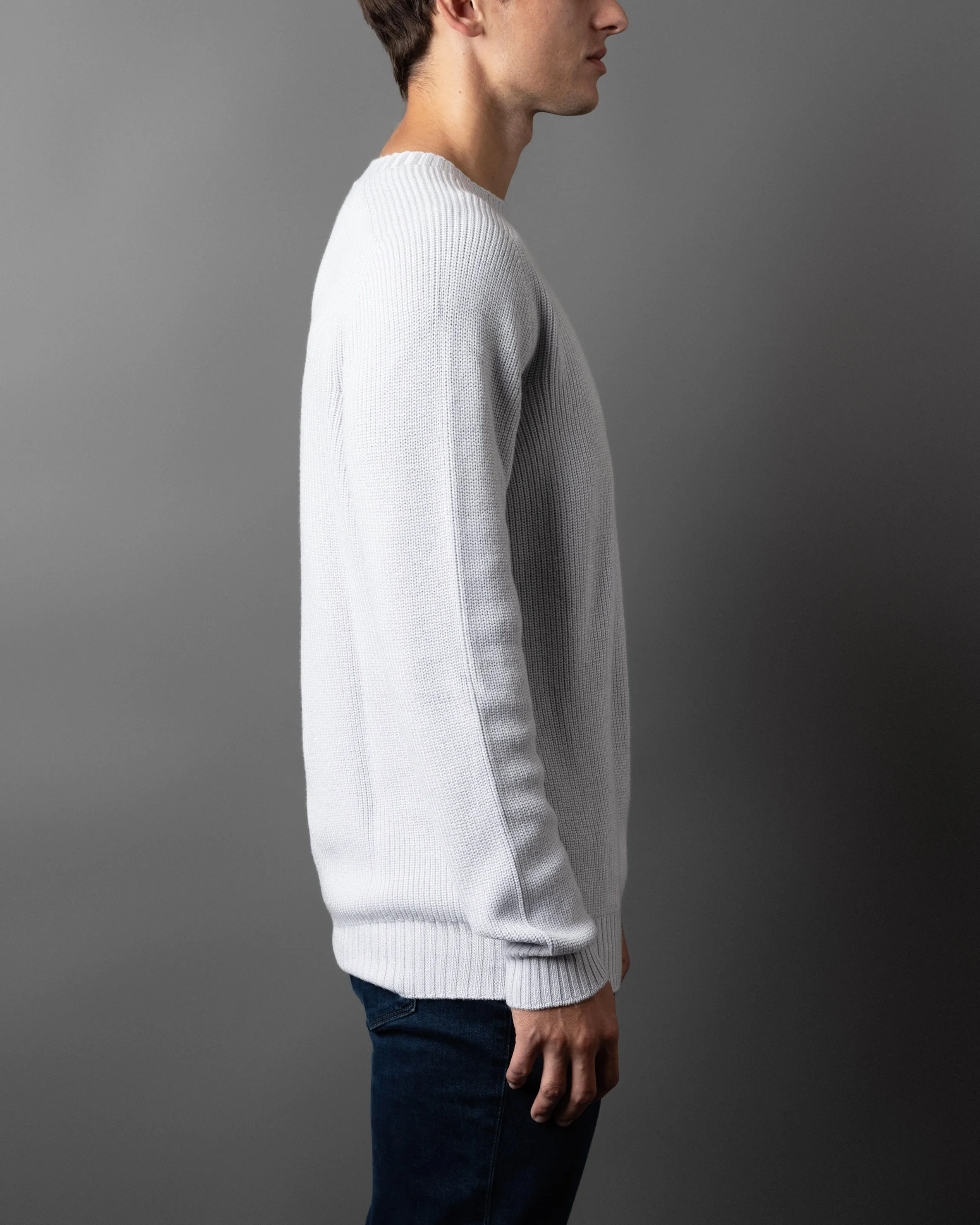 Rain Wool Ribbed Crewneck Sweater