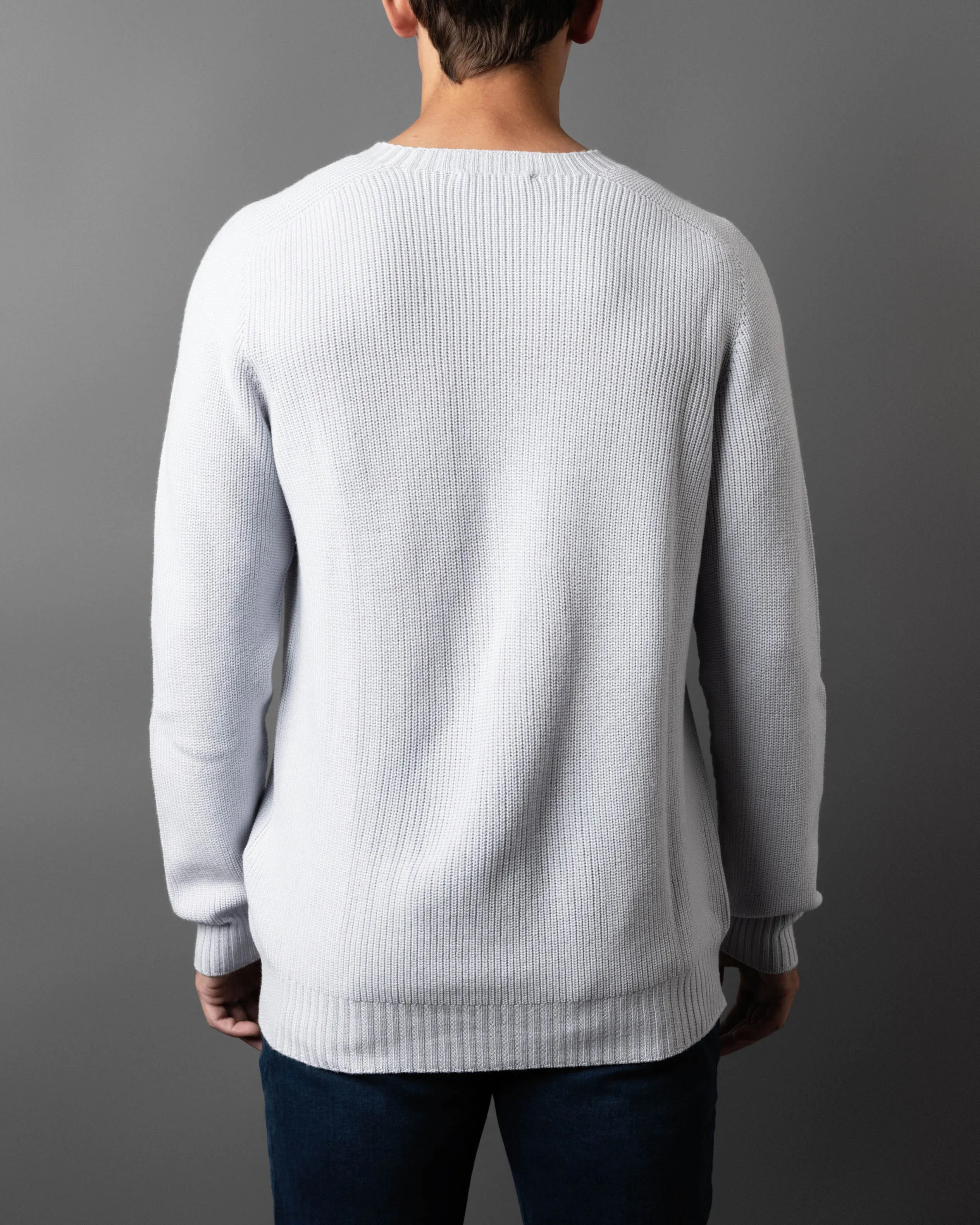 Rain Wool Ribbed Crewneck Sweater
