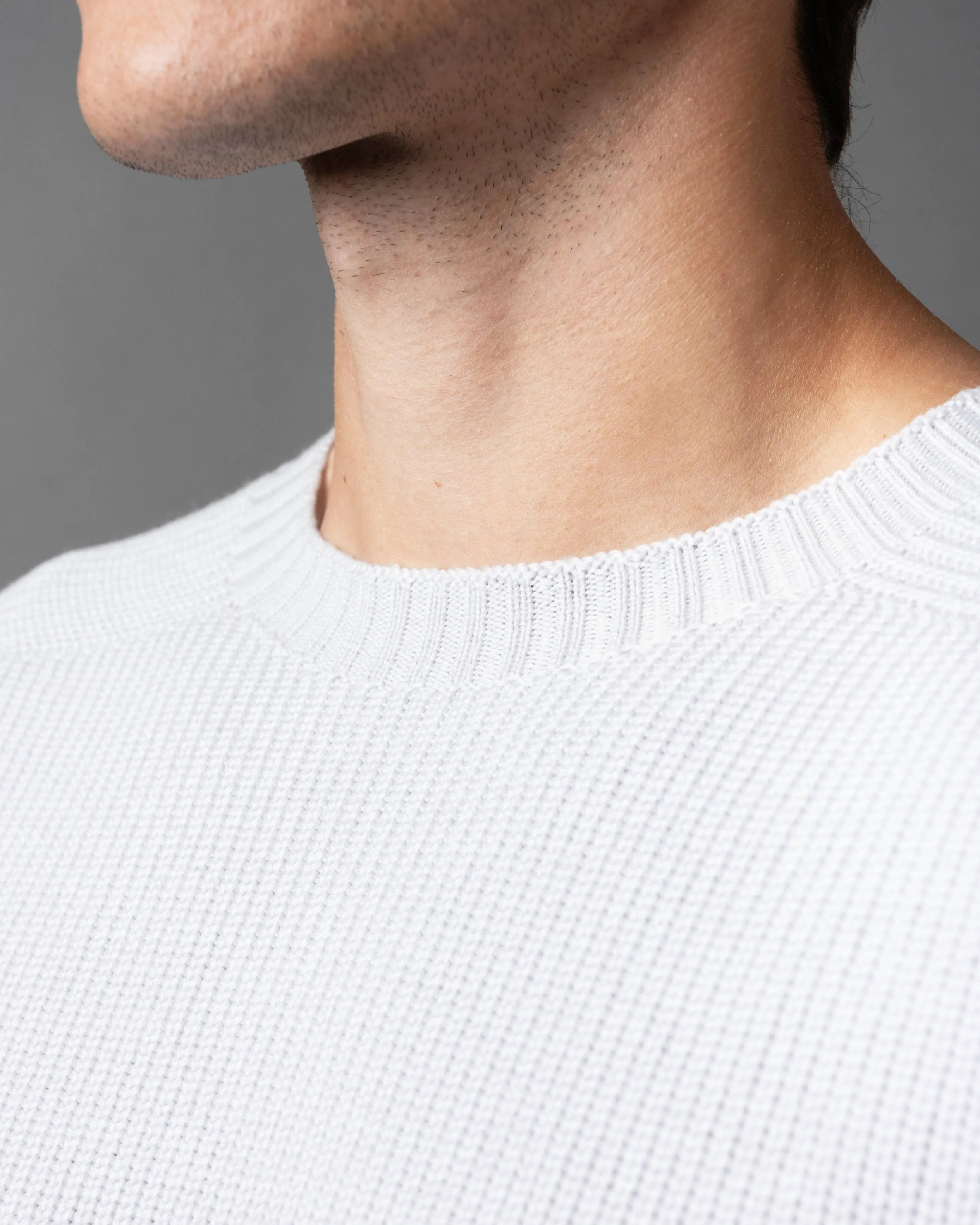 Rain Wool Ribbed Crewneck Sweater