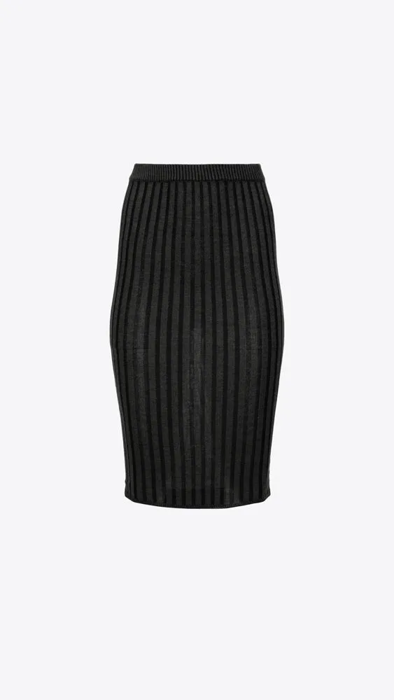 Reveal Silk Cashmere Rib Tube Skirt