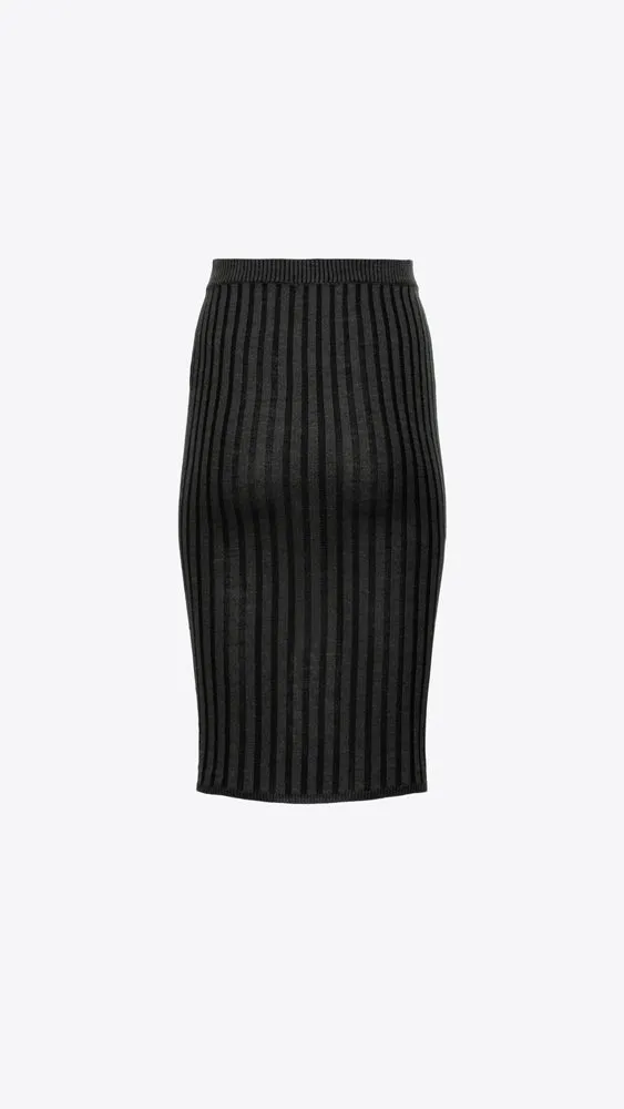 Reveal Silk Cashmere Rib Tube Skirt
