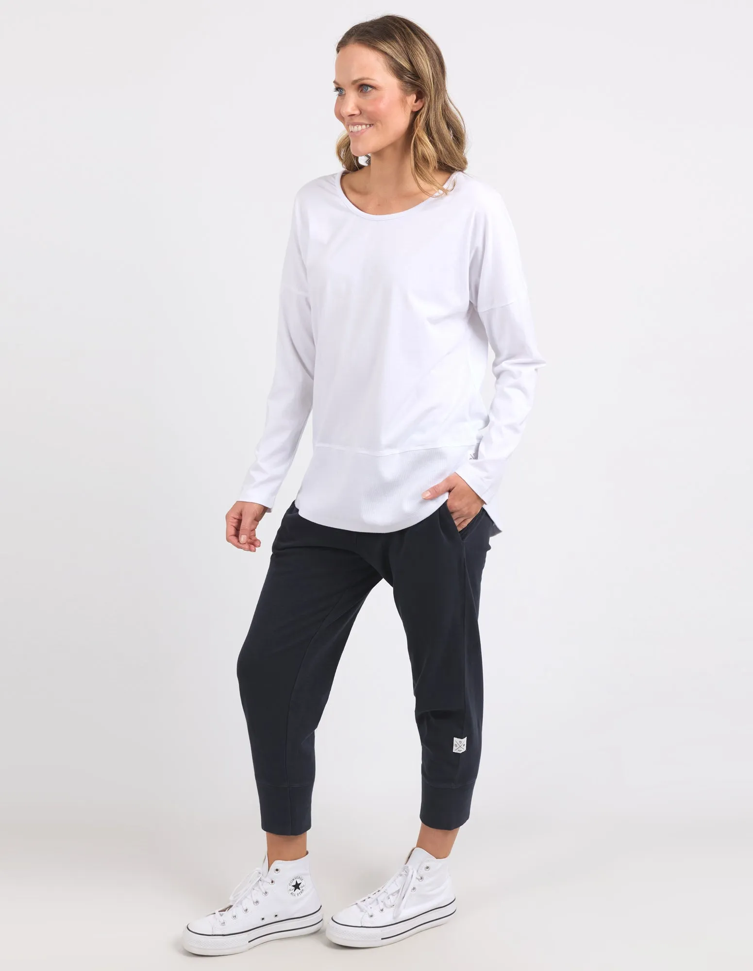 Rib Long Sleeve White
