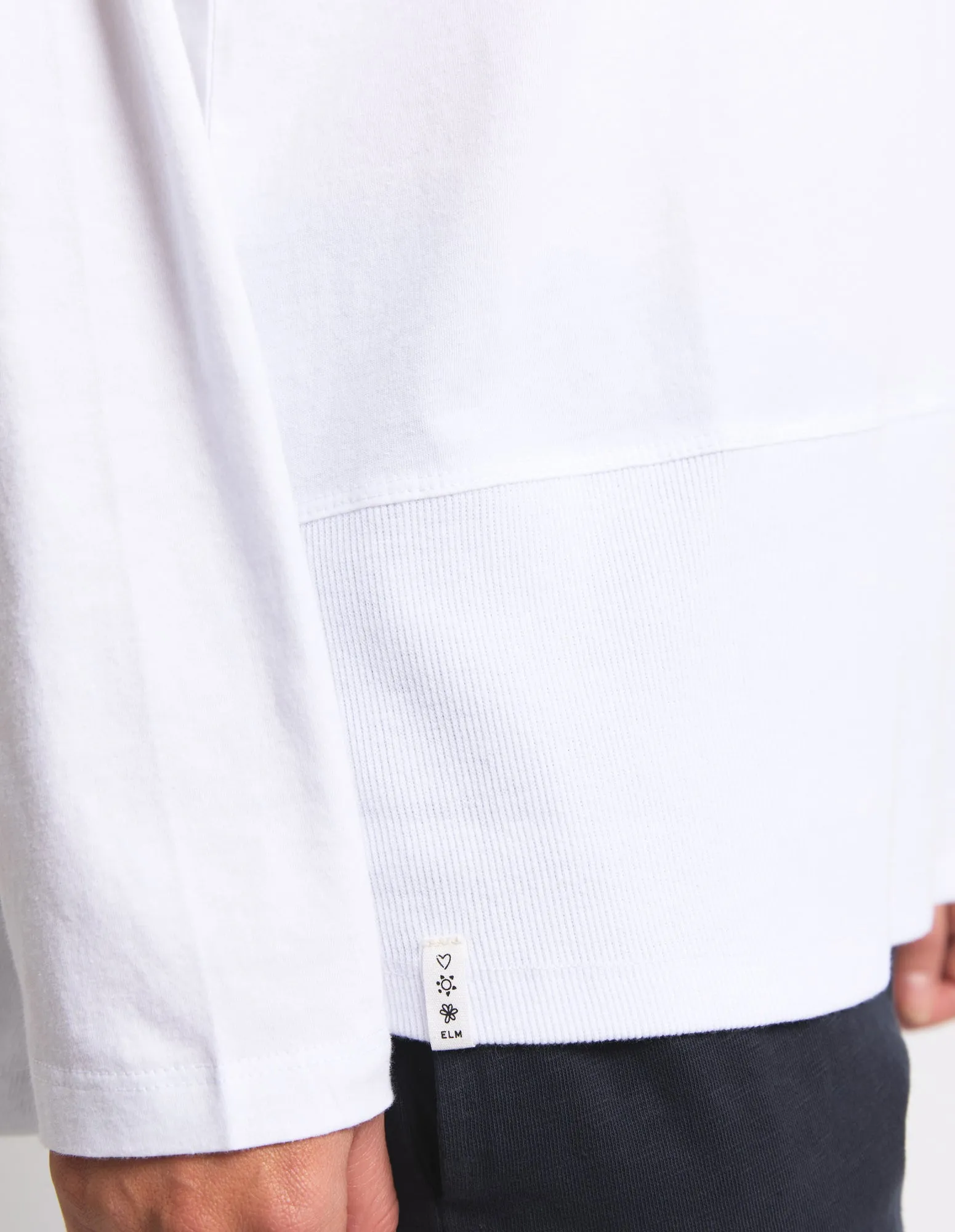 Rib Long Sleeve White