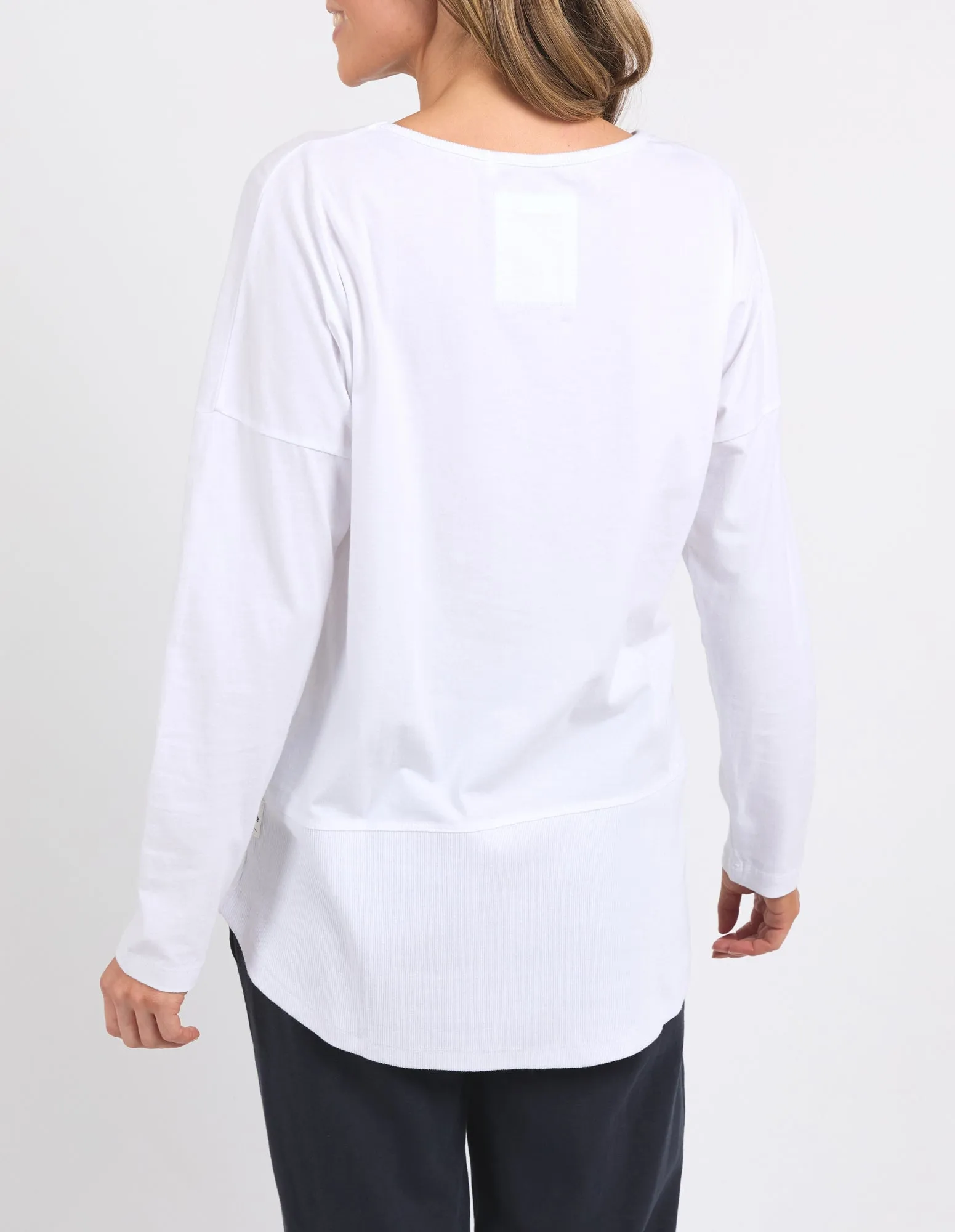 Rib Long Sleeve White