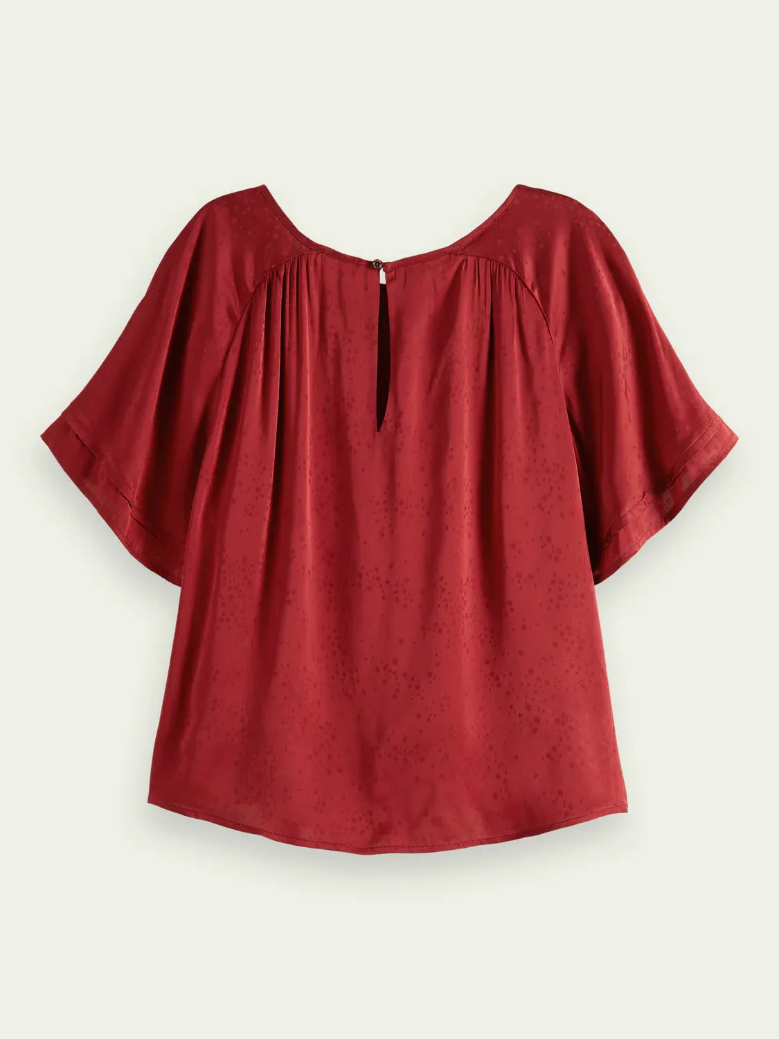 Scotch & Soda Flutter Sleeve Top in Rhubarb (S)