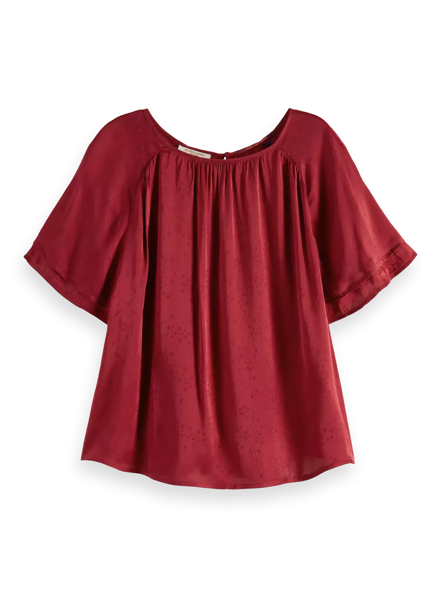 Scotch & Soda Flutter Sleeve Top in Rhubarb (S)